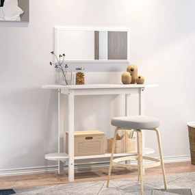 Fehér tömör fenyőfa tálalóasztal 110 x 40 x 80 cm