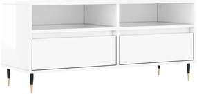 magasfényű fehér szerelt fa TV-szekrény 100 x 34,5 x 44,5 cm