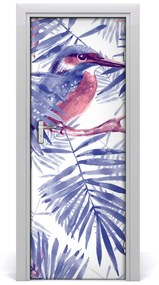 Fotótapéta ajtóra Pálmalevelek, madár 75x205 cm