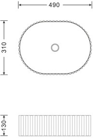 Sapho - Ráültethető mosdókagyló PICOBELLO 49x31 cm kerámia/fehér