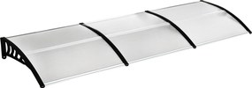 Outsunny Ajtóernyő Napernyő 90 x 295 cm, Ívelt Napernyő UV Védelemmel, Elülső Ajtóernyő Polikarbonát Esővédő Kültéri Használatra, Fehér | Aosom
