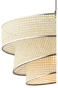 Kábeles csillár COUPER 1xE27/60W/230V, krémszínű/fényes króm