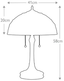 Quoizel QZ-KAMI-TL - Asztali lámpa Tiffany KAMI 2xE27/60W/230V