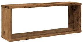 6 db antik fa színű szerelt fa fali kockapolc 60 x 15 x 23 cm