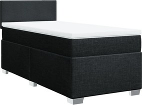 vidaXL fekete szövet rugós ágy matraccal 90x200 cm