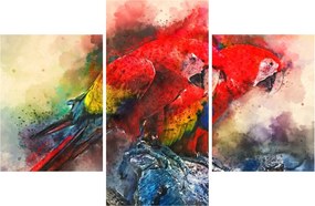 Vörös ara papagájok képe (90x60 cm)
