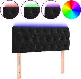 vidaXL fekete bársony LED-es fejtámla 90 x 7 x 78/88 cm