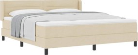 vidaXL Boxrugós ágy matracmal fejtámlával Krém 200 x 180 cm Poliészter