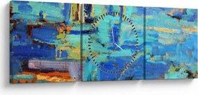 Kép - Absztrakt olajfestmény (órával) (90x30 cm)