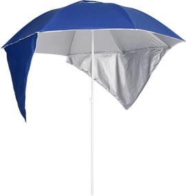 vidaXL kék strandnapernyő oldalfalakkal 215 cm
