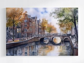 Poszter Város Amszterdam Bérházak Építészet Híd 60x40