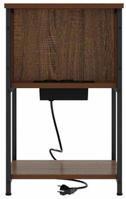 Éjjeliszekrény polcokkal barna tölgy 40 x 40 x 61 cm Faanyag