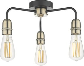 Dar Lighting loft mennyezeti lámpa kiefer antik sárgaréz matt fekete darkie5322