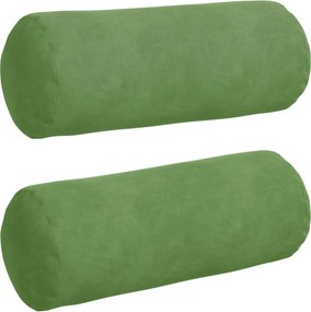 vidaXL Hengerpárnák 2 pcs Világos zöld Ø 15 x 40 cm Bársonyos szövet