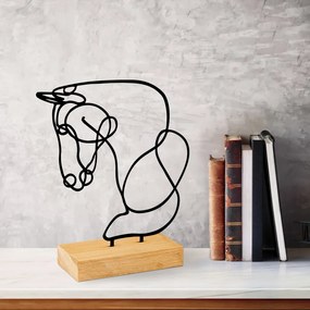 Equine fém dísztárgy, fekete, 26×8 cm