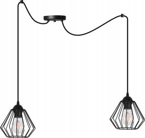 Mennyezeti Lámpa Függeszték Fekete Csillár Dupla Pók Loft Modern