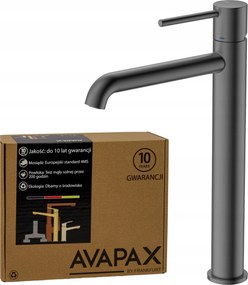 Pultra szerelhető mosdó csaptelep magas fürdőszobai csaptelep gun metal Avapax