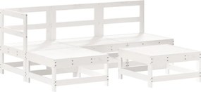 vidaXL 5 részes fehér tömör fenyőfa kerti pihenőgarnitúra