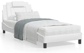 fehér műbőr ágykeret Viana matrac nélkül 90x190 cm