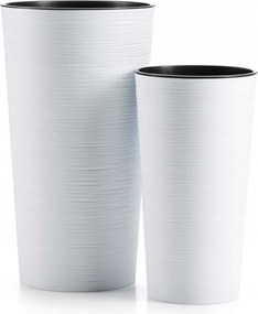 Virágtartó szett Fehér Véső Betéttel teraszra erkélyre kertből 2db