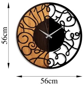 Fali óra 56 cm átmérő, 1xAA, fa/fém kivitel