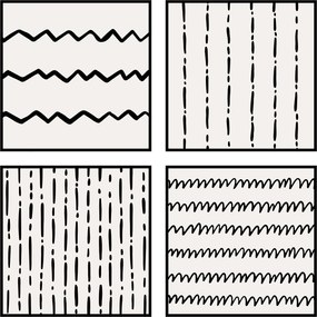 Négyzet alakú poszter vonalak geometria 4x 30x30cm