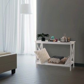 Konzolasztal, fehér, APOLOS