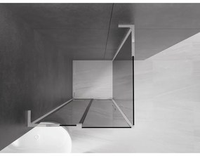 Mexen Velar L, zuhanykabin tolóajtóval 120 x 120 cm, 8mm szürke üveg, króm, 871-120-120-43-01