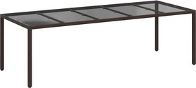 vidaXL Kerti Asztal Barna 250 x 100 x 75 cm polirattan