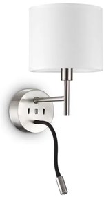 Ideal Lux - LED Flexib. lámpa tartóval SET UP 1xE27/42W+LED/3W/230V USB króm