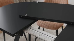 Mazzoni Ovális bővíthető ALMO asztal Matt Fekete