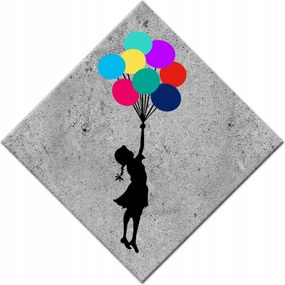 Vászonkép 56x56 Banksy Szivárványos elragadtatás