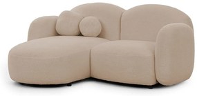 Világosbarna buklé sarokkanapé (bal oldali-heverő résszel) Orbit – Ropez