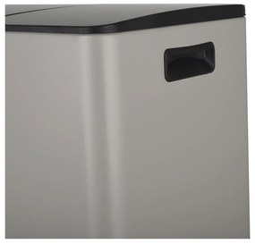 Szürkésbarna acél szelektív pedálos szemetes 2x30 l Aliya – Spirella