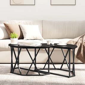Fekete Oak Kávézóasztal 80x80x42 cm Mérnöki Fa