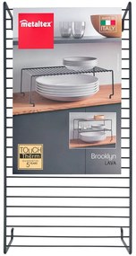 Brooklyn Lava fekete kiegészítő konyhai polc - Metaltex