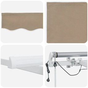 Automatikus Behúzható Napellenző LED-del Bézs 450x300 cm