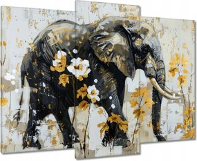 Vászonkép 90x70 Elefánt Absztrakt Arany ékezetek