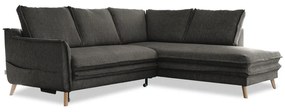 Sötétszürke kinyitható sarokkanapé (jobb oldali) Charming Charlie – Miuform