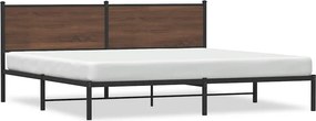 vidaXL barna tölgy színű fém ágykeret matrac nélkül 193 x 203 cm