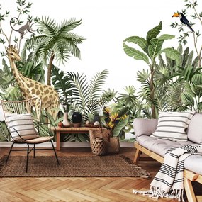 Állatok a dzsungelben poszter, fotótapéta, Vlies (416 x 290 cm)