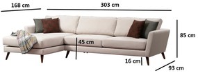 Sarokkanapé  Monica (B) (bézs + barna). 1072251
