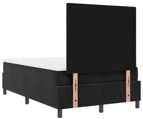 Boxspring Ágy Mattal Fekete Kicsi Dupla Bársony