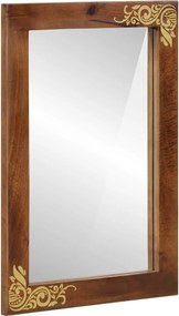 vidaXL Fürdőszobai tükör tükörrel Méz barna 70 x 50 x 2,5 cm