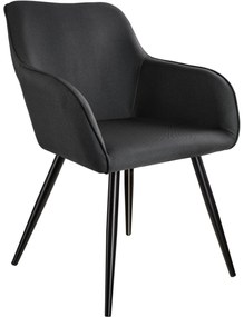 tectake 403671 marilyn vászon kinézetű székek - fekete