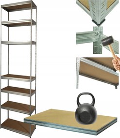 Horganyzott fém tároló állvány Helios 270x60x60cm 7Px175kg Magas