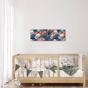 Kép - Hullámok és dombok (órával) (90x30 cm)