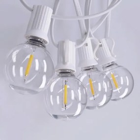 Brilagi - LED kültéri dekorációs füzér GIRLANDA 10xE12, 8 m, fehér, IP44, meleg fehér
