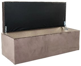 Ülőkés velúr tároló puff, 130 cm, barna - MADISON