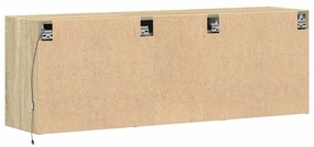 sonoma tölgy színű fali TV-szekrény LED-ekkel 130x31x45 cm